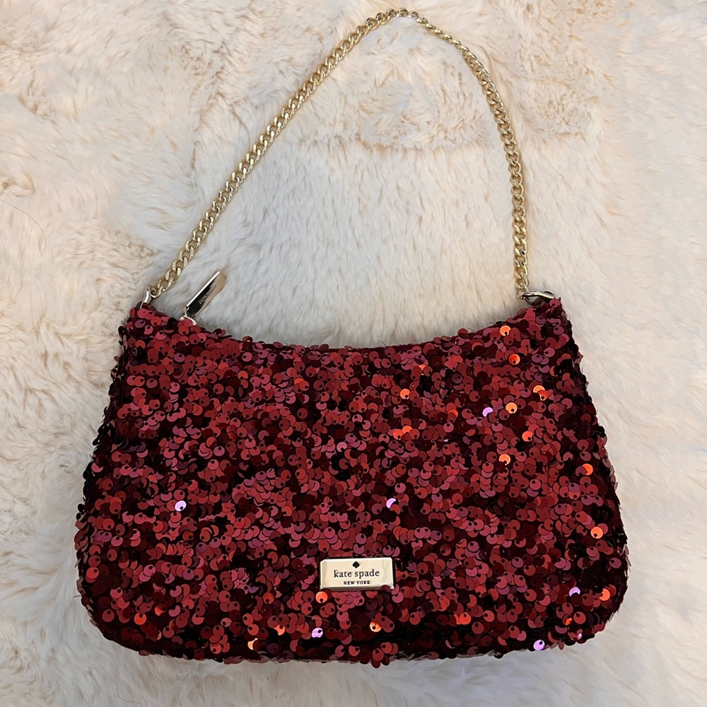 Kate Spade Kiki Convertible Red Sequin Handbag